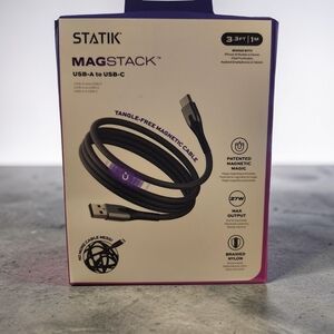 STATIK MAGSTACK USB-A to USB-C Cable - Tanglefree Cable NIB